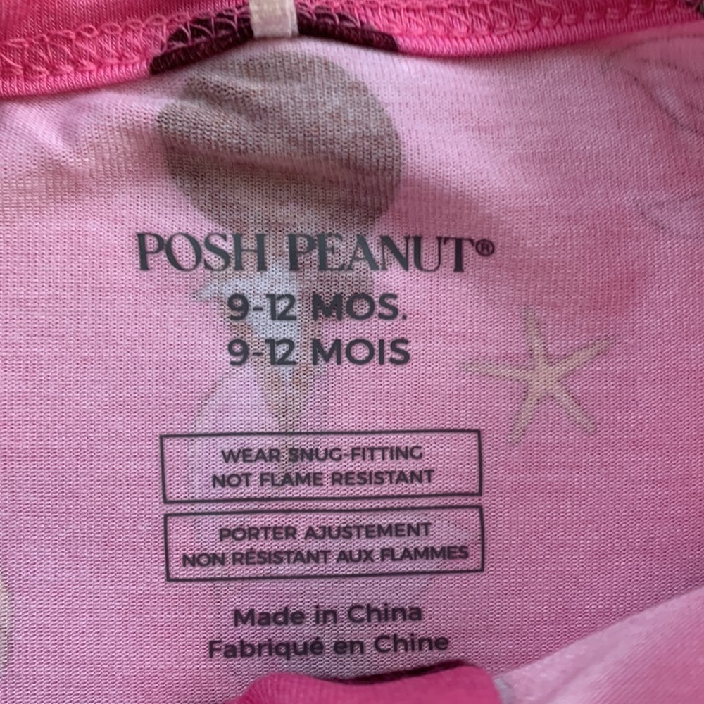 NWT Posh Peanut Mermaid Footie 9-12M Mermaids Pink - Picture 7 of 9